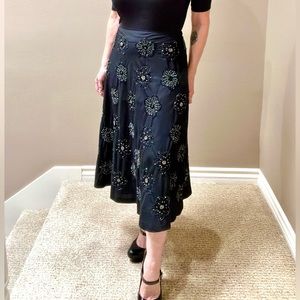 MISS ME Sequined & Beaded Midi Skirt